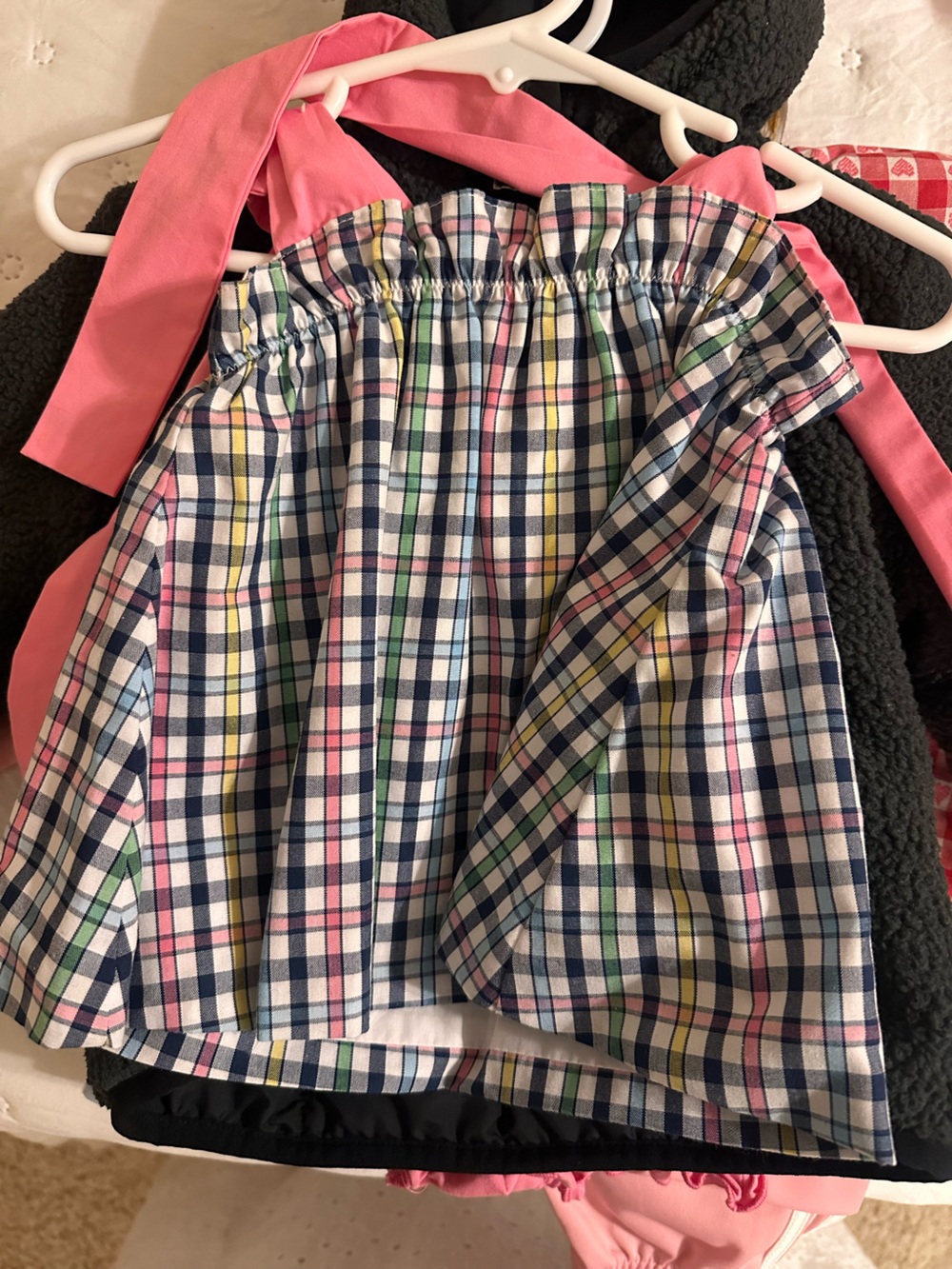 Multi-Color Plaid Smocked Set with Matching Pink Bloomers